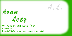 aron letz business card